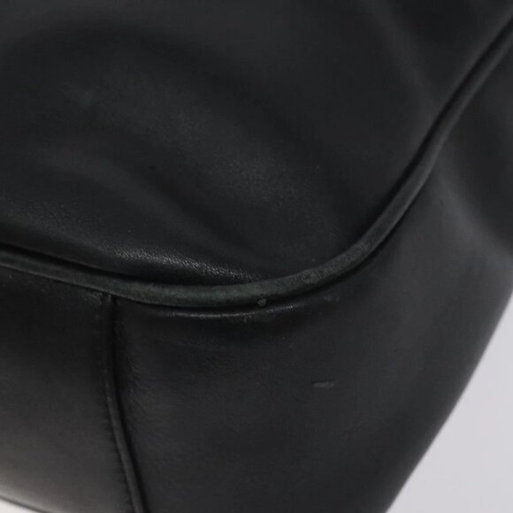 GUCCI Bamboo Hand Bag Leather Black Gold 001 1638 3754 Auth 130571 - Picture 3 of 16